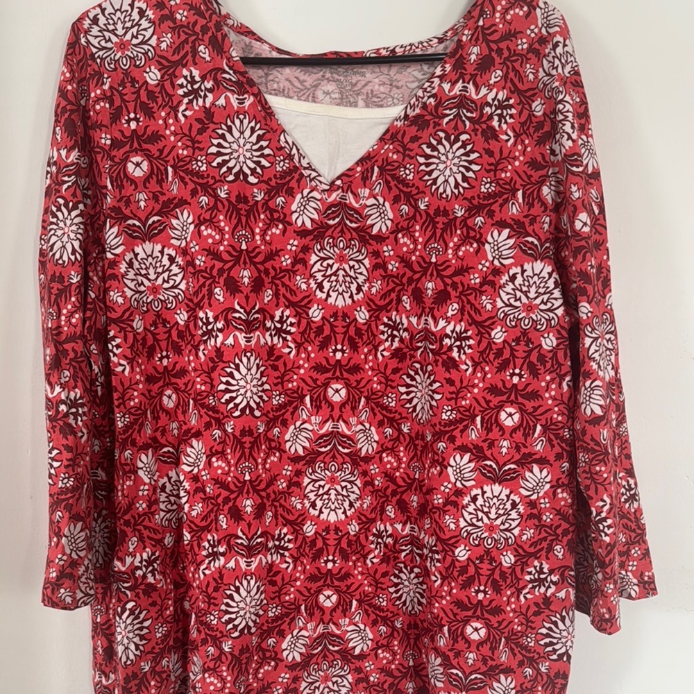 Red Floral Women's Top